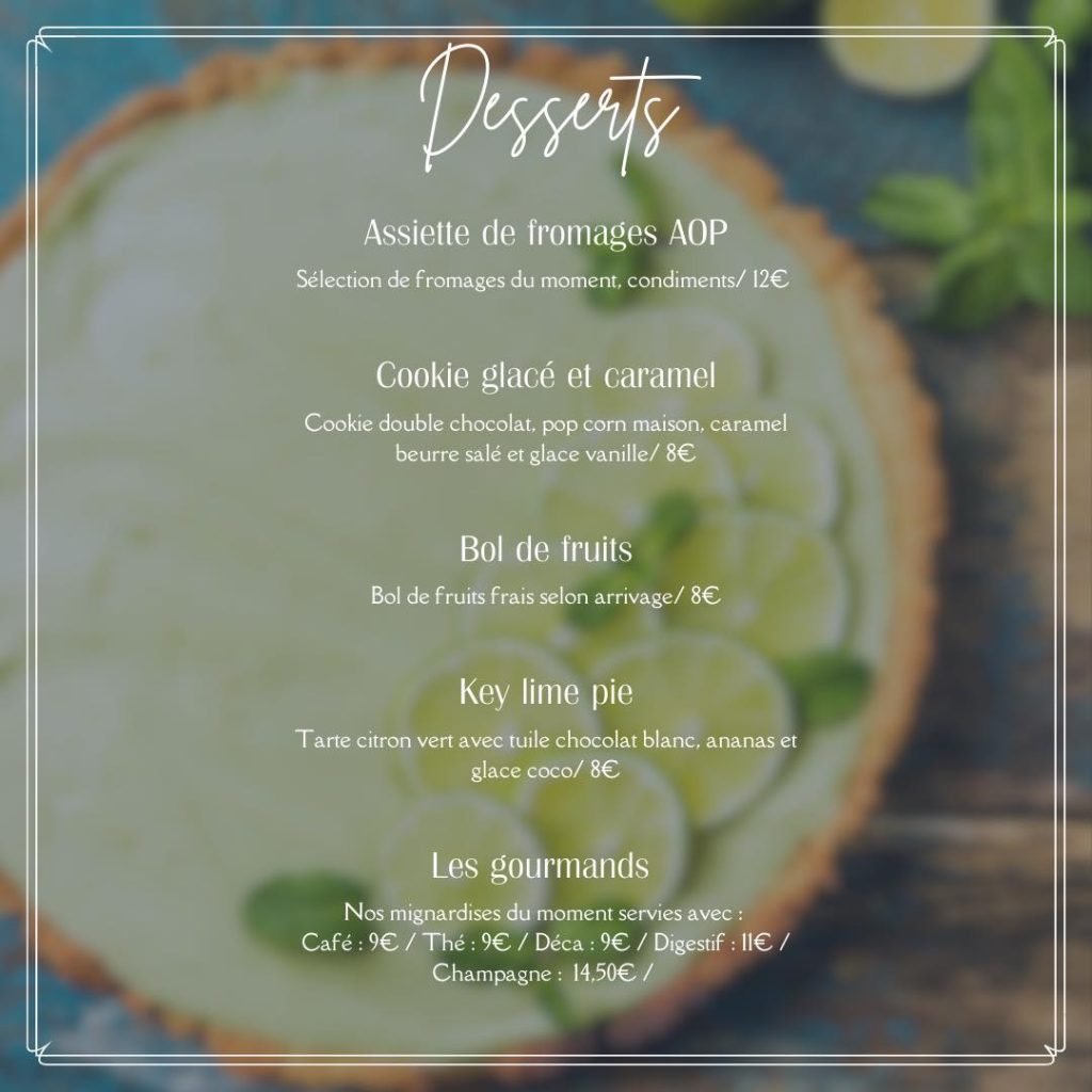 yacht club port saint louis menu 3