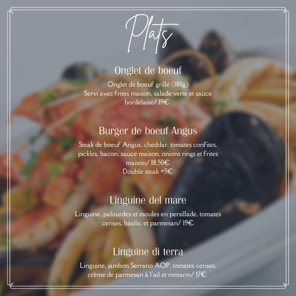 yacht club port saint louis menu 5