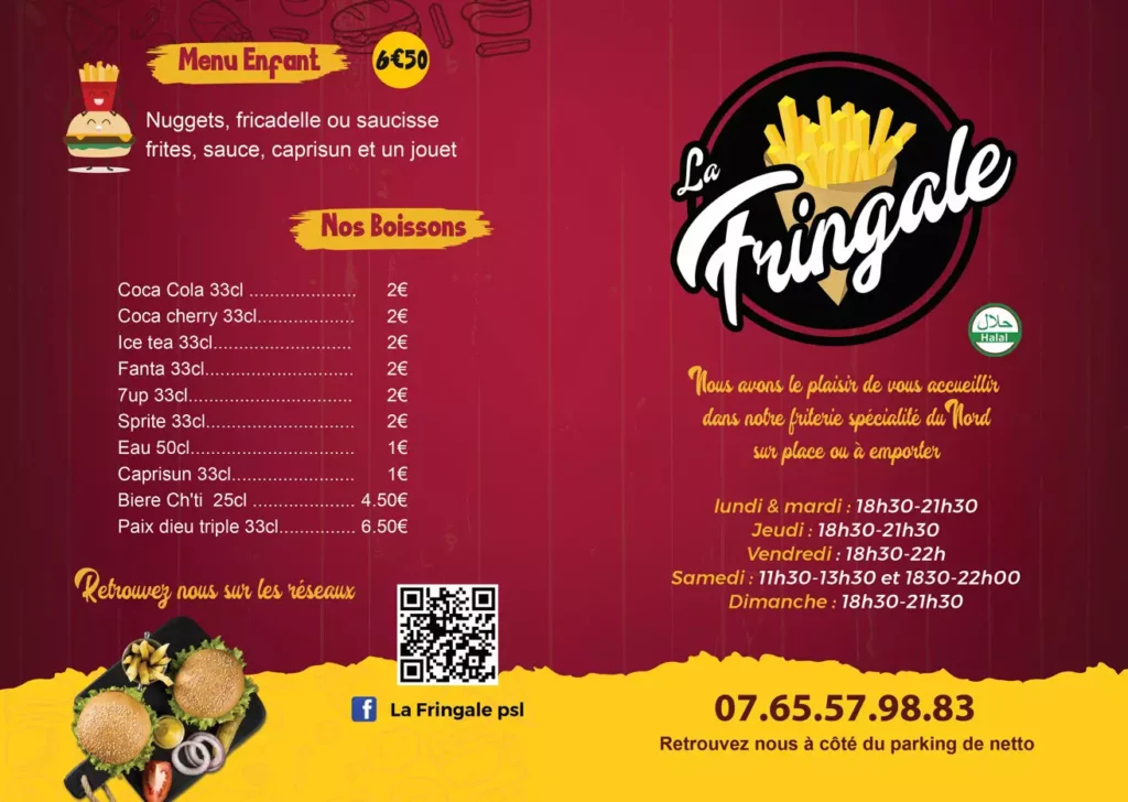 la fringuale restaurant port saint louis menu1 copie