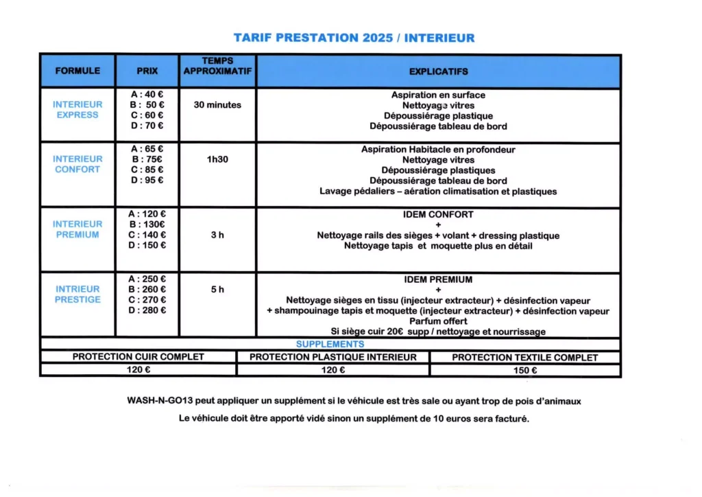 tarif interieur copie