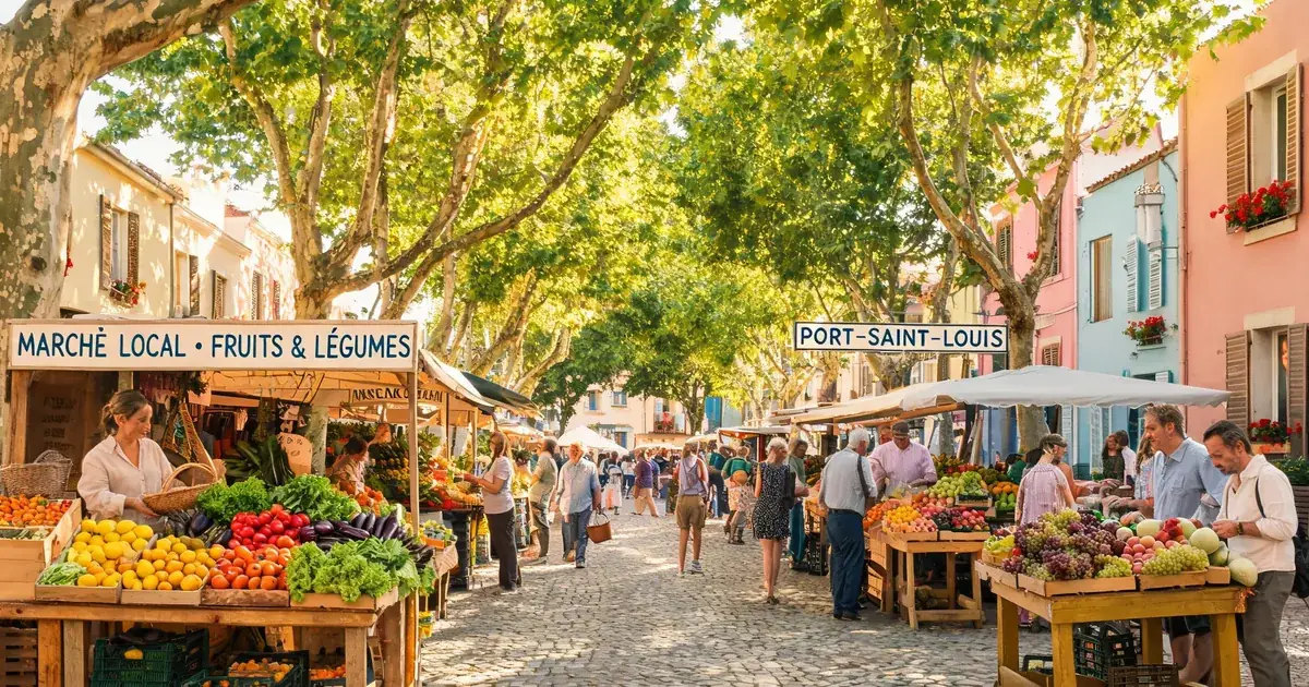 Marché de Port Saint Louis du Rhône : étals provençaux