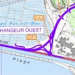 Configuration retenue pour l'échangeur des Salins sur la RN 568, contournement Martigues-Port-de-Bouc