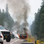 Voiture en feu (photo d'illustration)